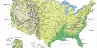 Karte der Gebirge in US - Bergketten US-Karte (Nordamerika - und