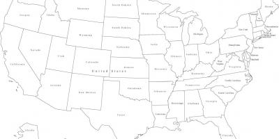 Schwarze und weiße US-Karte - US-Karte-schwarz und weiss (Northern