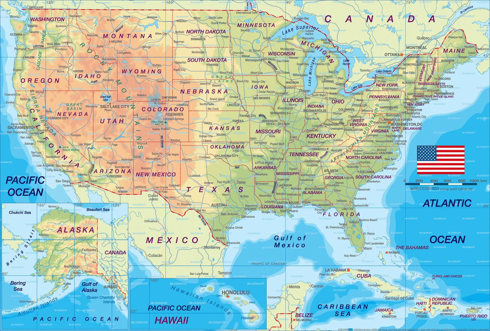 Stadt Karte Von Usa Karte Stadten Der Usa Nordamerika Und Sudamerika