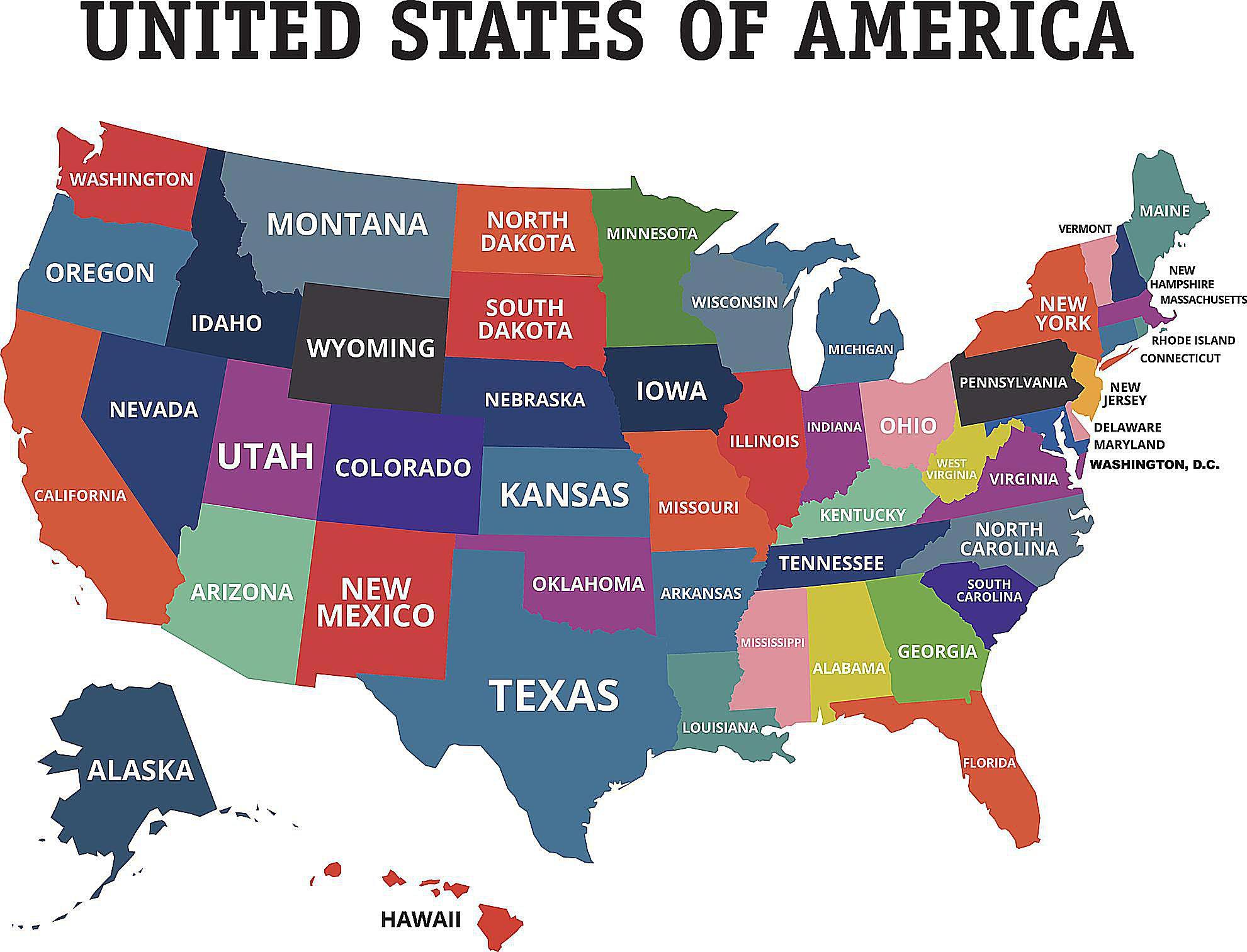 Us 50 Staaten Map Us Karte 50 Staaten Nordamerika Und Südamerika 0469