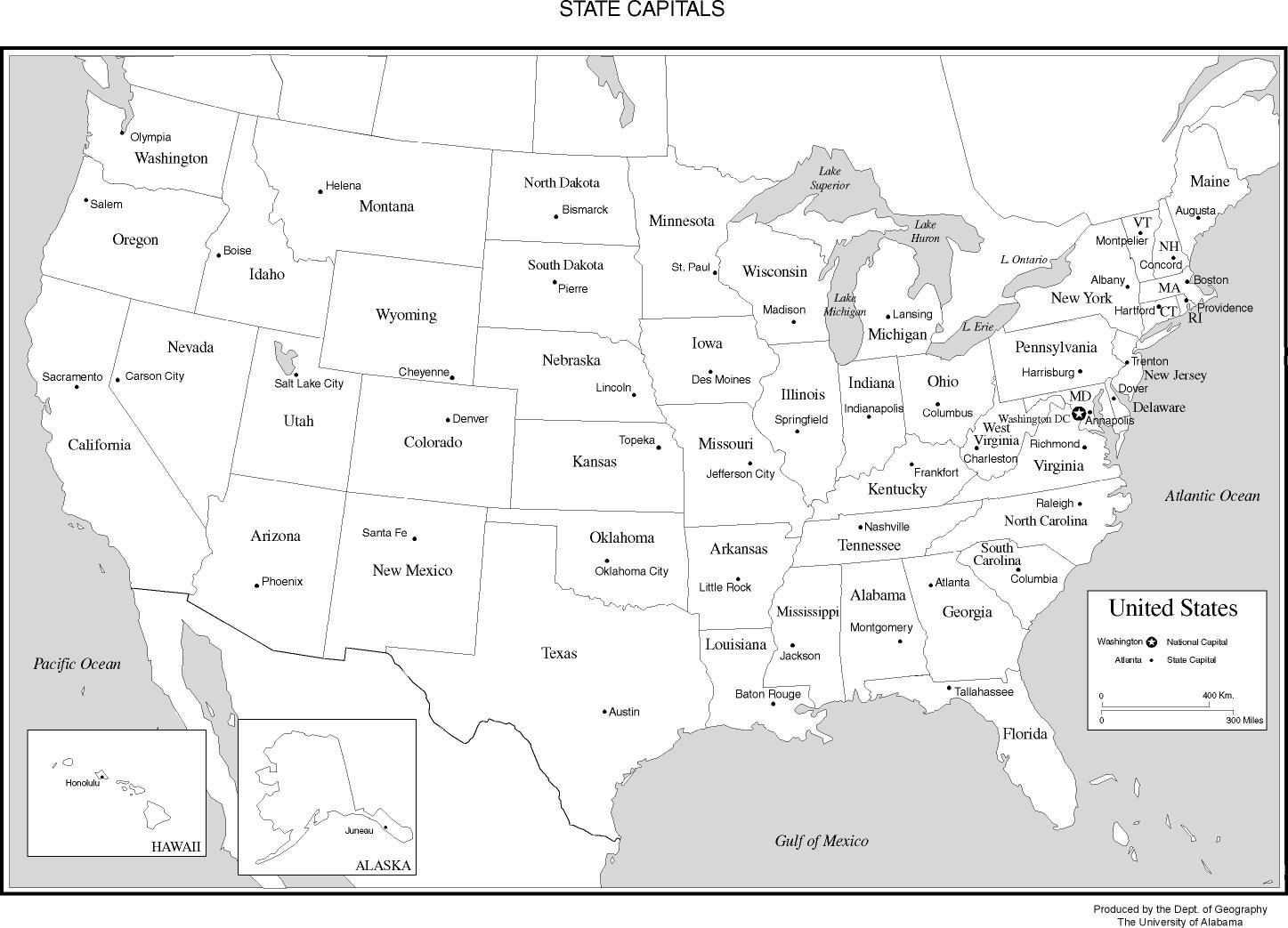 USA Karte Staaten gekennzeichnet - Karte der USA-Staaten ...