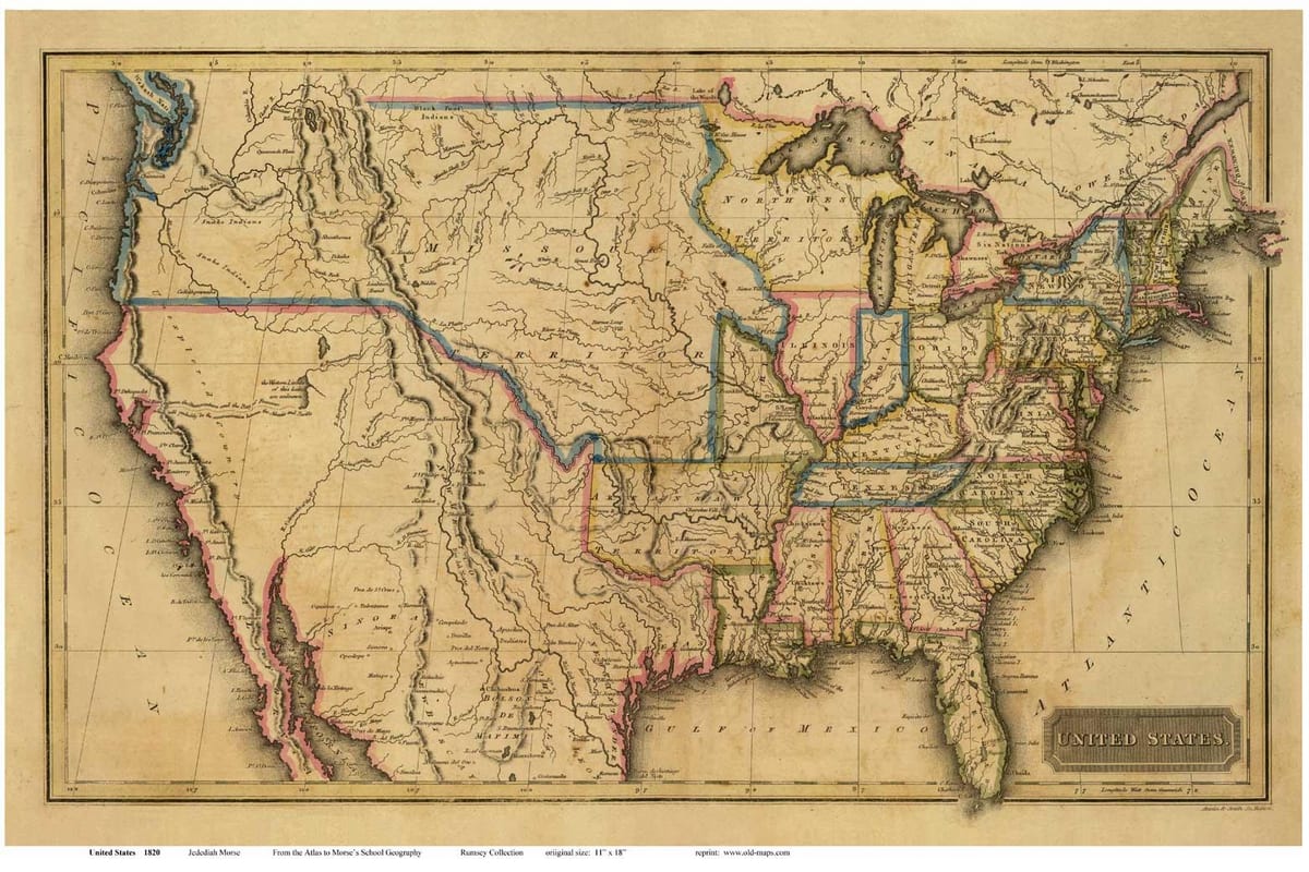 Karte von old USA