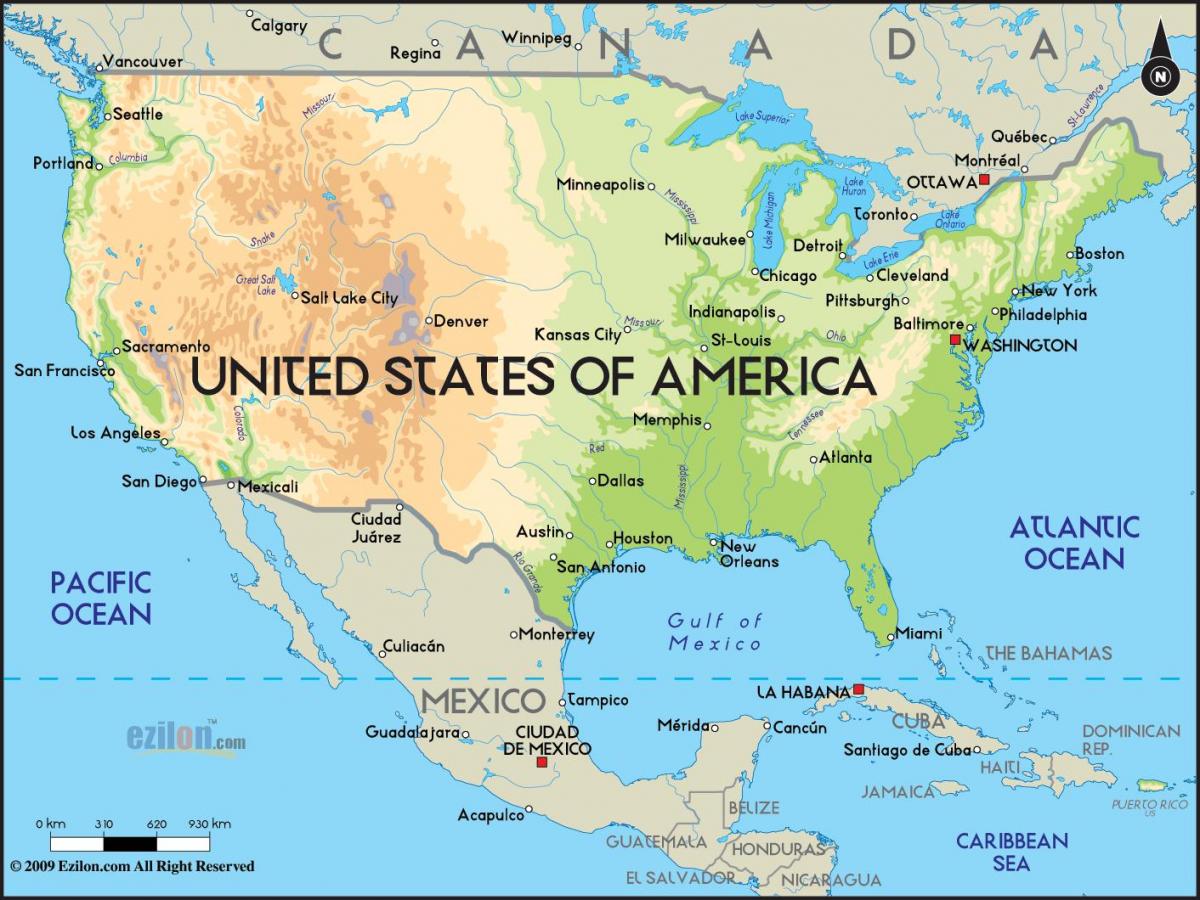 Amerika  Landkarte USA Amerika  Karte  Nordamerika und 