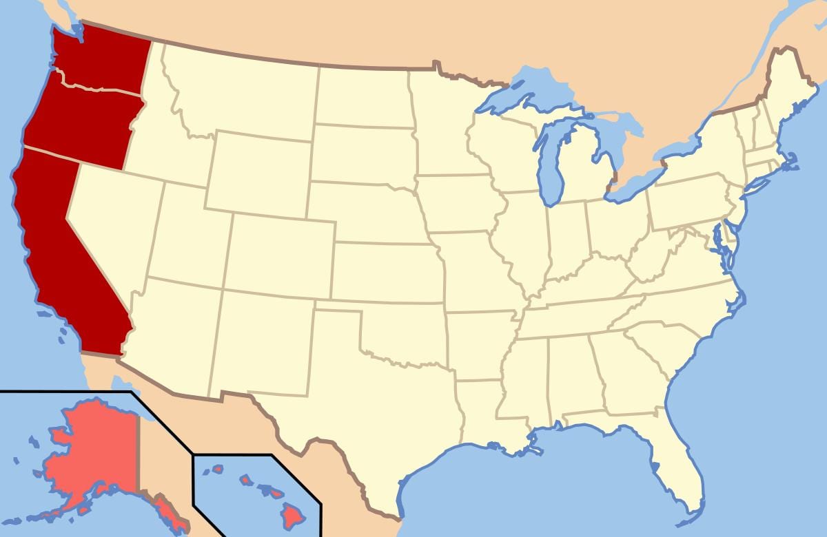 Karte Nord-Westen der USA