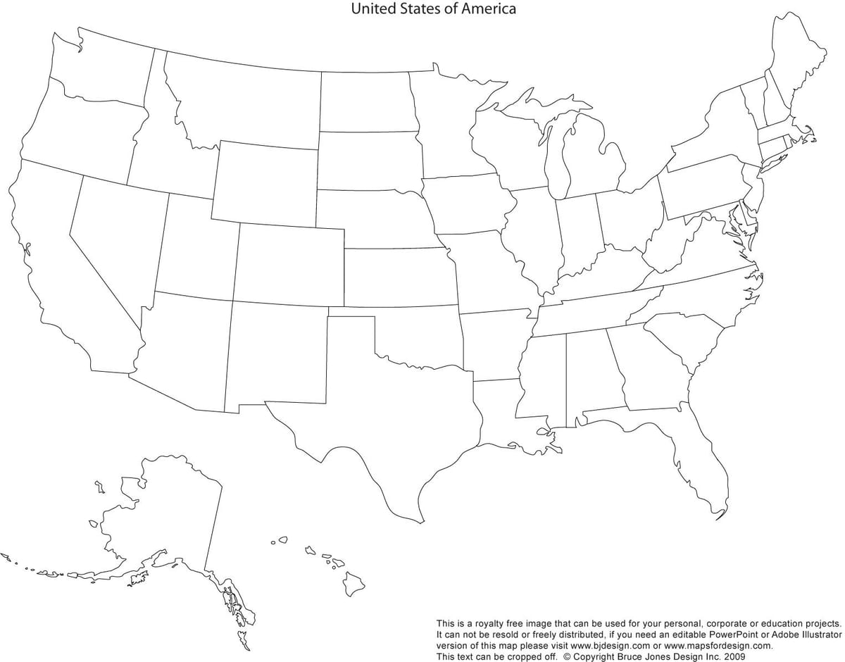 leere USA Karte anzeigen