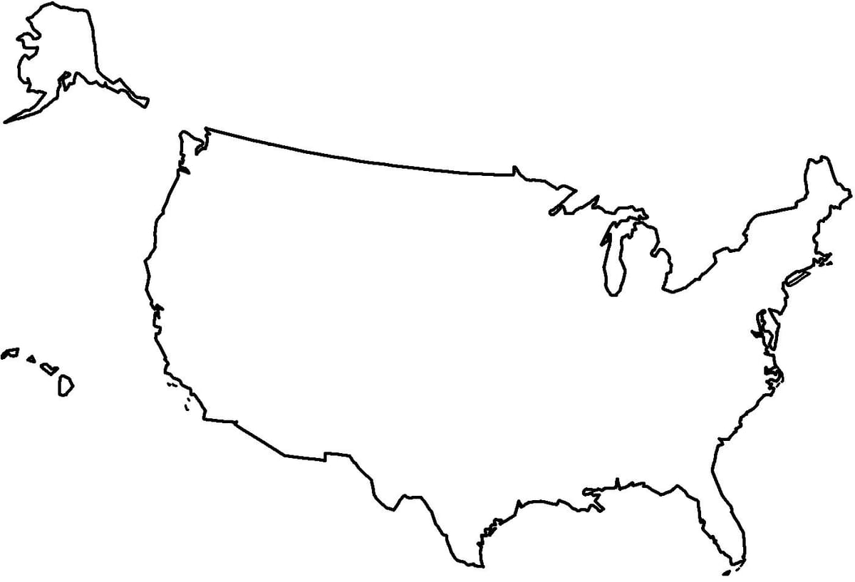 USA Landkarte Staat skizziert