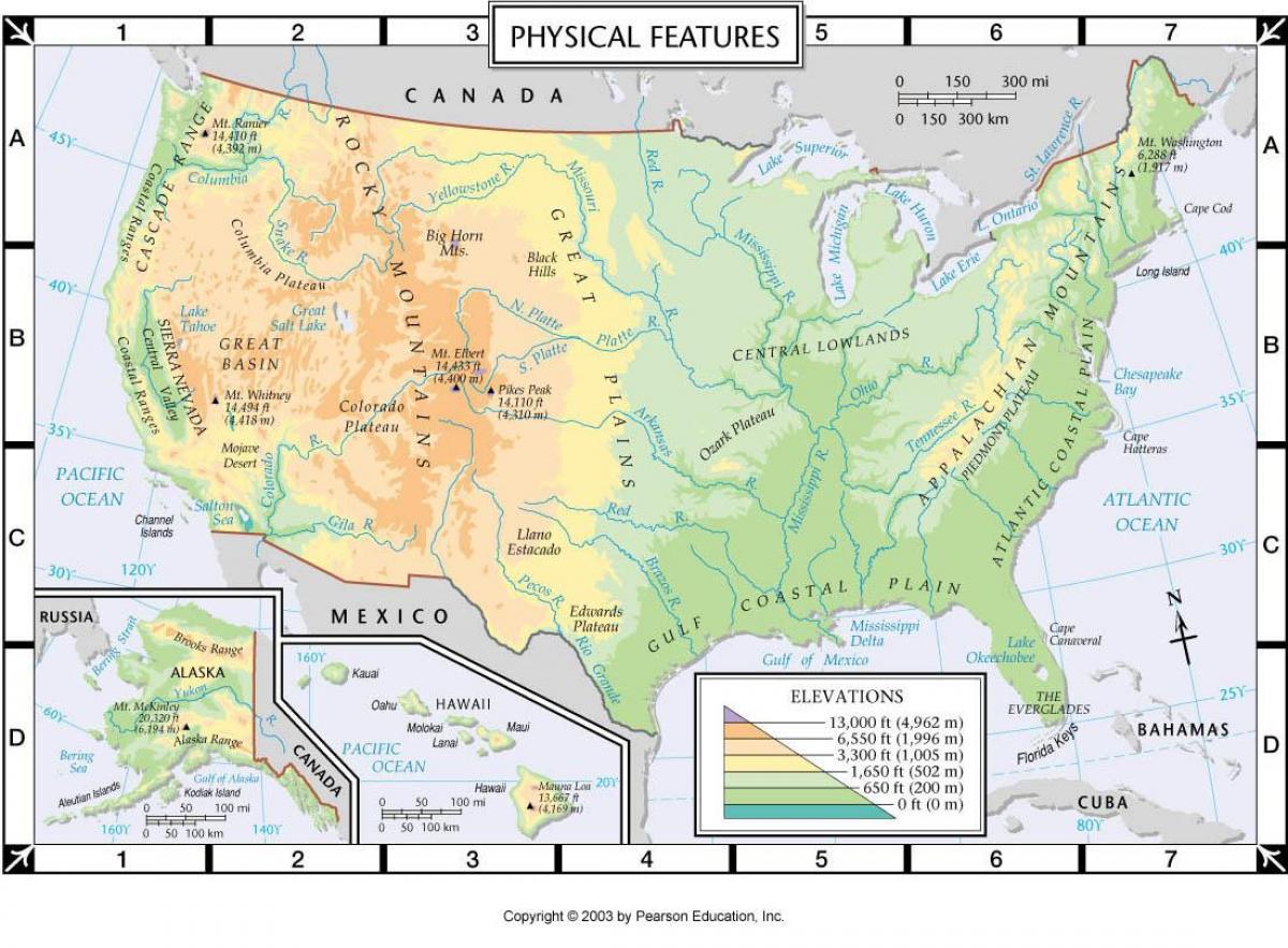 Usa Physische Karte Physikalische Us Karte Nordamerika Und Sudamerika