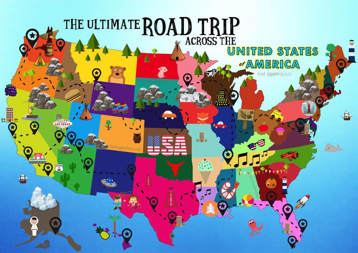 road trip USA Karte anzeigen