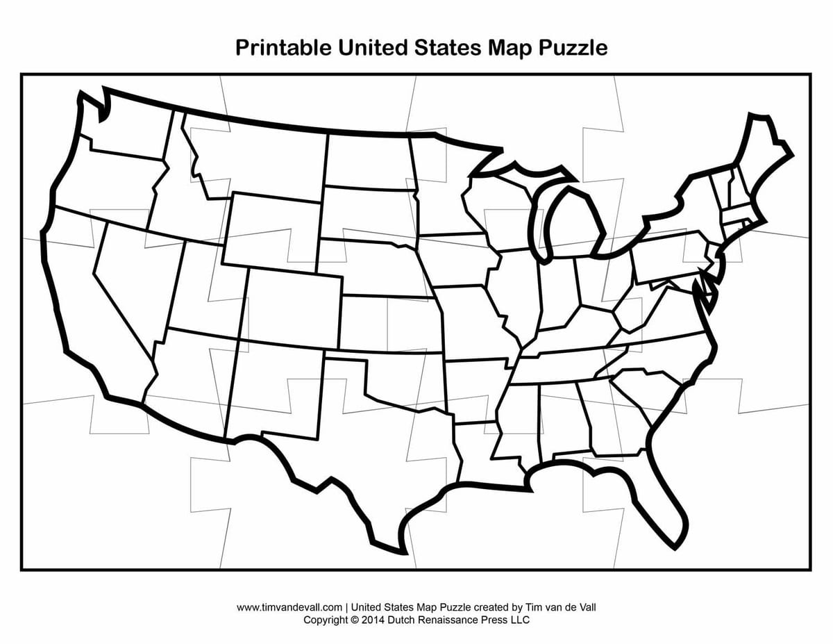 US States quiz-Karte