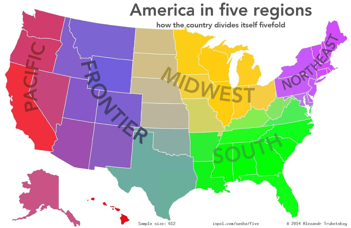 USA Karte Regionen