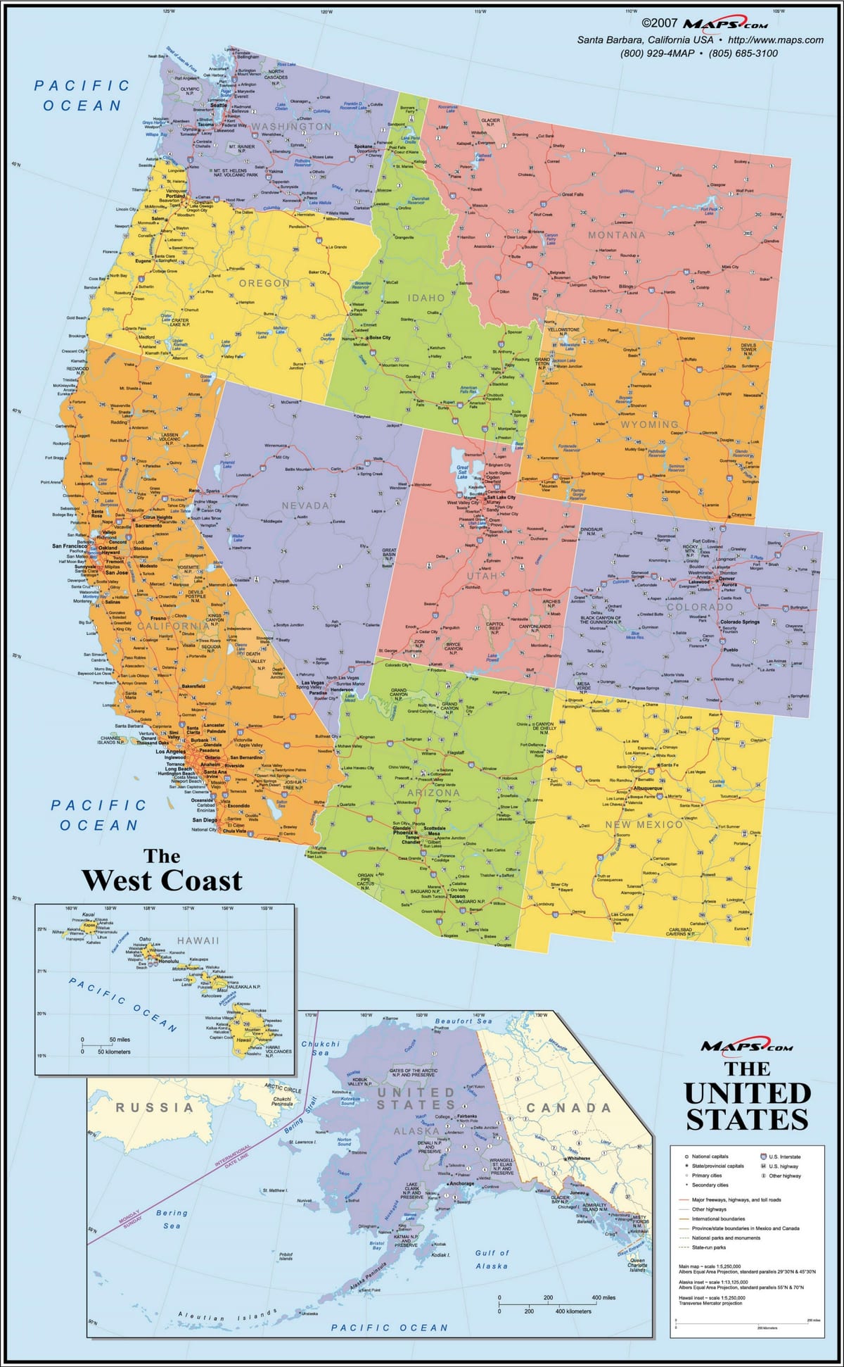USA west coast Karte