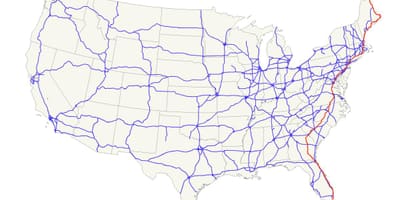 Karte US route 1