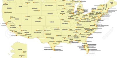 Anzeigen der großen US-Flughäfen