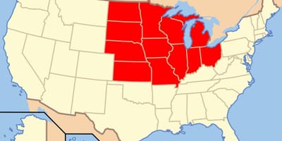 Midwest USA Karte anzeigen
