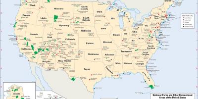 Westlichen US-Karte mit Nationalparks