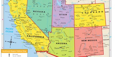 Landkarte Südwesten USA
