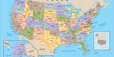 Politische Karte USA