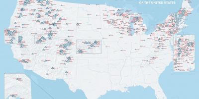 USA-ski-resorts Landkarte