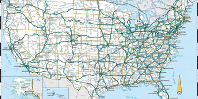 Straßenkarte von südliche USA