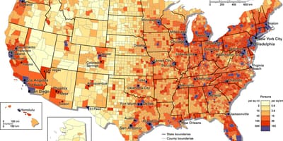 US-Karte der Bevölkerungsdichte
