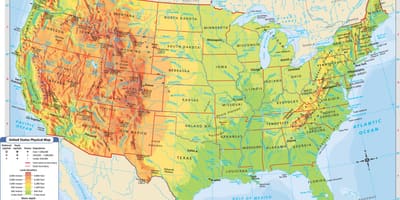 Physische Karte der USA