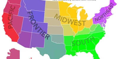 USA Karte Regionen
