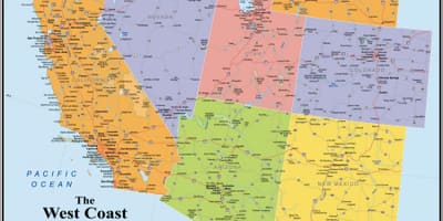 USA west coast Karte